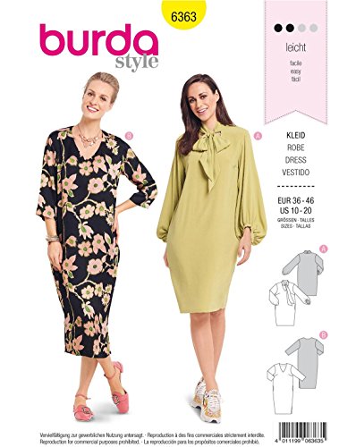 Burda Schnittmuster 6363 Kleid, 38-48 von Burda