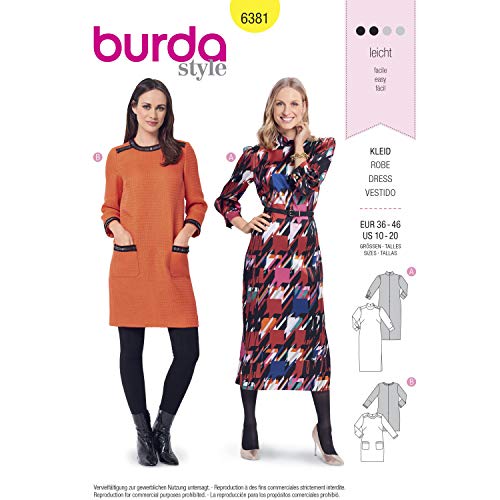 burdastyle B6381 Schnittmuster Burda 6381 Kleid, Papier, de 38 à 48 von burdastyle