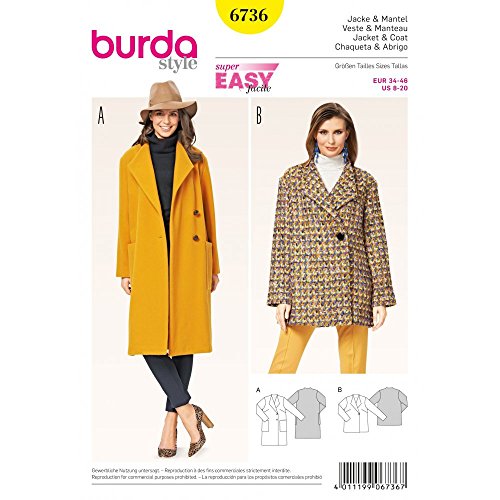 Burda 6736 Damen Jacke und Mantel weiß von Burda