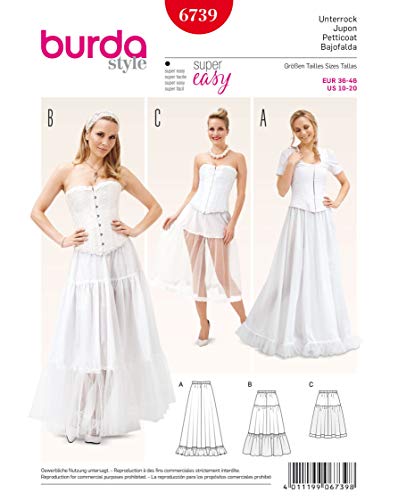 Burda 6739 Boss Petticoat in Weiß von burdastyle