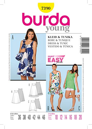 Burda Schnittmuster 7390 Kleid & Tunika Gr. 36-46 von Burda