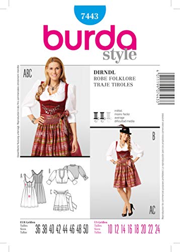 Burda Schnittmuster 7443 Dirndl Gr. 36-50 von burdastyle