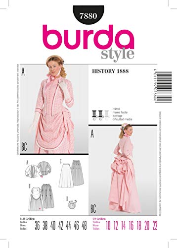 Burda Schnittmuster 7880 History 1888 Gr. 36-48 von Burda