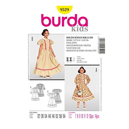 Burda Schnittmuster 9529 Biedermeierkleid Gr. 122-164 von Burda