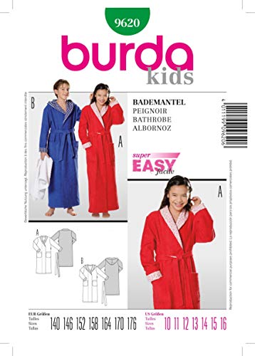 burdastyle Burda Schnittmuster 9620 Bademantel Gr. 140-176 von Burda