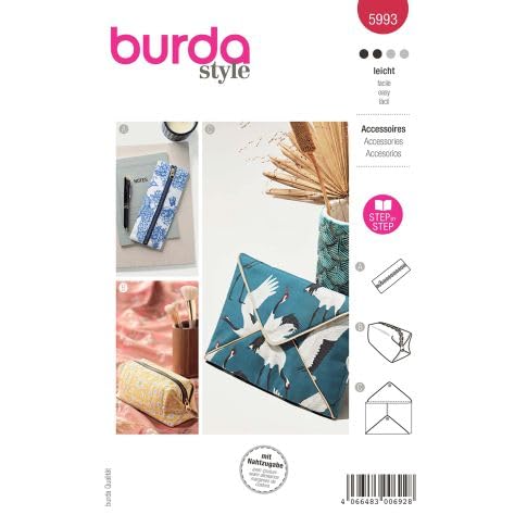 Burda Schnittmuster Accessoires 3 Varianten Etuis und Mäppchen #5993 von Burda