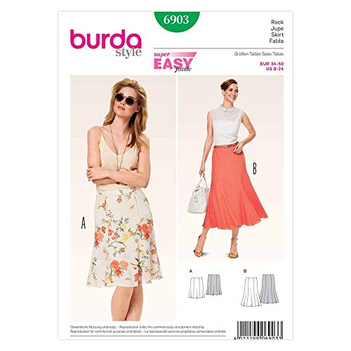 Burda Schnittmuster Bahnenrock mit Saumschwung 6903 von burdastyle