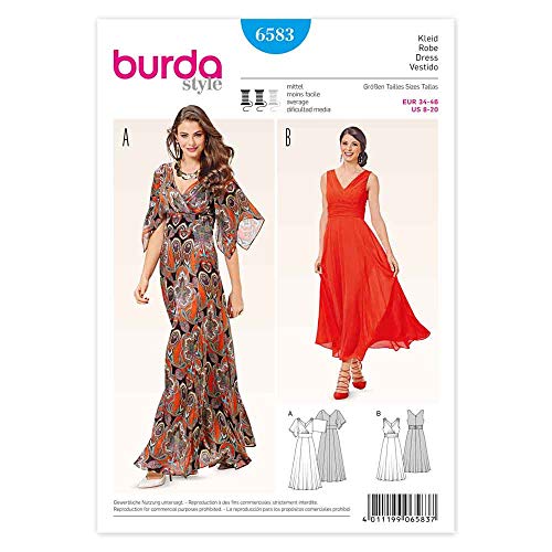 burdastyle Burda Schnittmuster Kleid B6583, Papier, weiß, 19 x 13 x 1 cm von burdastyle