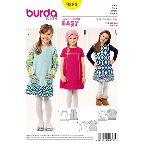 Burda Schnittmuster Kleid b9380 Schnittmuster Papier 19 x 13 x 1 cm weiß von burdastyle