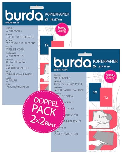 Burda Style Doppelpack Kopierpapier | 2x2 Blätter 83 x 57 cm - Blau/Rot von Burda