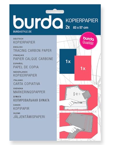 Burda Style Kopierpapier | Schnittmusterpapier | Kopierfolie | 2 Blätter 83 x 57 cm - Blau/Rot, Einheitsgröße von burdastyle