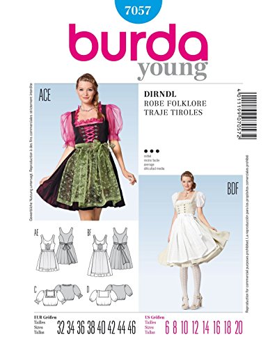 Burda Style Schnittmuster Dirndl mit Bluse von Burda