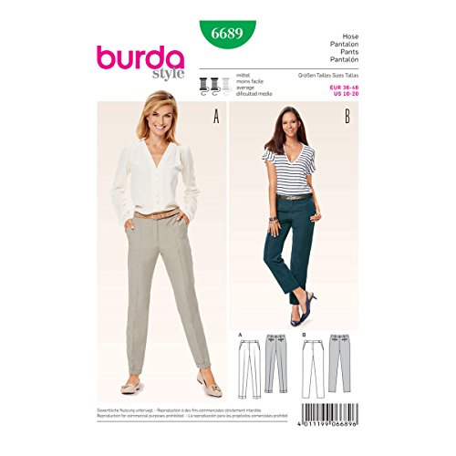 burdastyle Burda B6689 Schnittmuster Hose, Papier, weiß, 19 x 13 x 1 cm von burdastyle