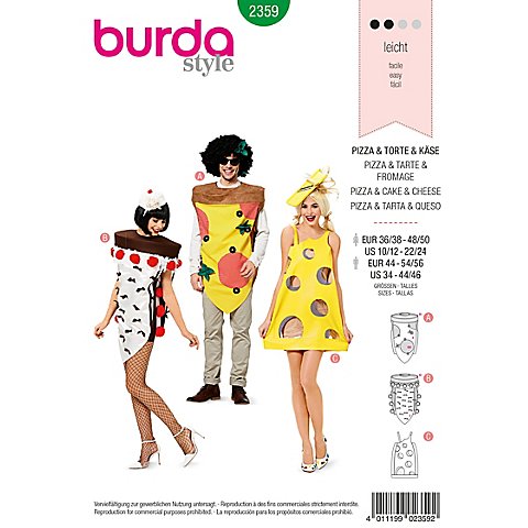 burda Schnitt 2359 "Pizza & Torte & Käse" von Burda