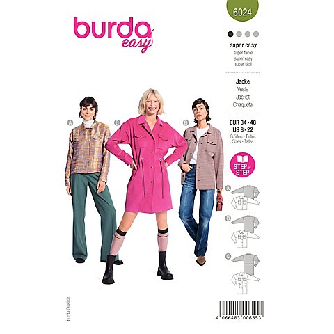 burda Schnitt 6024 "Jacke oversized" von Burda