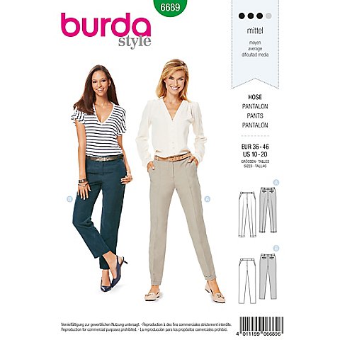 burda Schnitt 6689 "Chino-Hose" von Burda