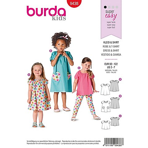 burda Schnitt 9438 "Sommer Kleid & Shirt" von Burda