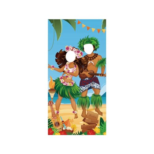 Bureau Luau-Paar-Foto-Türbanner, Luau-Foto-Propsaloha-Banner für Tropische Strandparty, 71 X 35,5 von Bureau