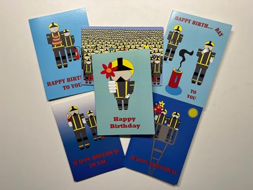 Feuerwehr Klappkarten A6 - Gratulations Set - Happy Birthday - 6 Klappkarten von BurningFantasy