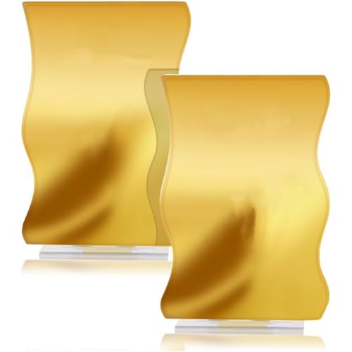 Burulria 10 Stück Goldene Tischnummern mit Ständern, Elegante Tischnummern Aus Acryl in Wellenform für Hochzeiten, Große, Moderne Tischnummernschilder von Burulria