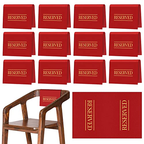 Buryeah Platzhalter mit Aufschrift "Reserved Chair", Kirchenbank reserviert, mit gedruckten Worten für Hochzeiten, Partys, Feiern, Empfänge, Kirche oder Veranstaltungen, Rot, 12 Stück von Buryeah