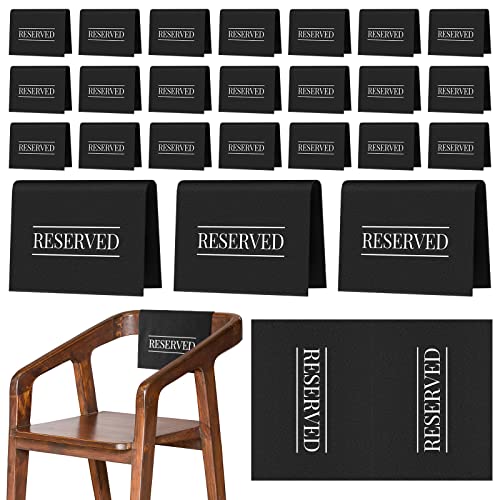 Reserved Chair Signs Church Pew Reserved Sign Reserved Seat Placeholder with Printed Words for Weddings Partys Celebrations Receptions Church or Event (Black, White, 24 Pcs) von Buryeah