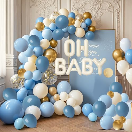 Baby Shower Balloon Arch Kit, Baby Shower Decorations for Boy, Blue Decoration with Oh Baby Balloon for Boys Bridal Gender Reveal Birthday Wedding Party Decoration Baby Shower Balloon Arch Kit, Baby Shower Decorations for Boy, Blue Decoration with Oh Baby Balloon for Boys Bridal Gender Reveal Birthday Wedding Party Decoration von Businey