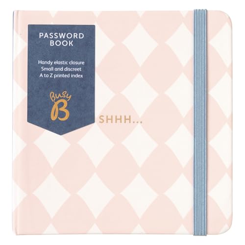 Busy B Password Book - Harlequin Cover – All your Internet Passwords in One Place - Store a Maximum of 186 Internet Login Details - Compact & Discreet Design with A-to-Z Index & Elastic Closure Band von Busy B