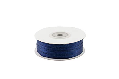 Creativery 91m Rolle Satinband 3mm (112 dunkel blau) // Schleifenband einseitiges Hochzeit Taufe Deko Band Dekoband Geschenkband von Creativery