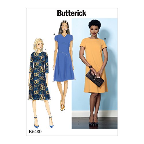 Butterick Patterns 6480 E5 Misses Kleid Schnittmuster, mehrfarbig, Größen 14–22 von Butterick