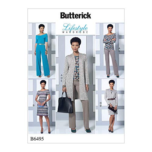 Butterick Patterns 6495 ZZ Misses Top/Kleid/Overall/Jacke und Hose Schnittmuster, mehrfarbig, Größen groß – 2 x Große von Butterick