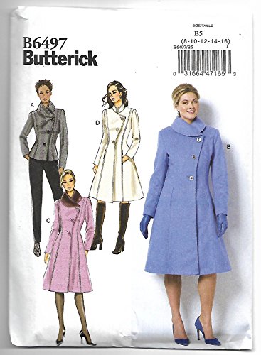 Butterick Patterns 6497 B5 Misses/Miss Petite Jacke und Mantel Schnittmuster, mehrfarbig, Größen 8–16 von Butterick