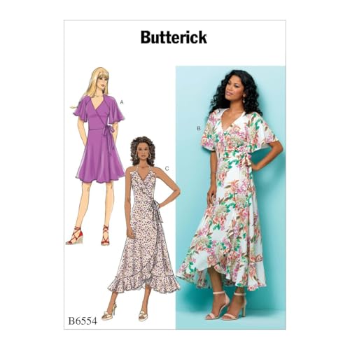 Butterick B6554E50 6554 E5 Größe 14-22 Damen Wickelkleider, Taschentuch, Mehrfarbig, 17 x 0.5 x 22 cm von Butterick