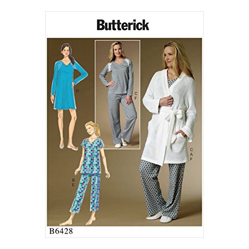 Butterick Patterns Butterick 6428 Y, Schnittmuster Bademantel, Top, Gewand und Hose, Größen xsm-med, Mehrfarbig von Butterick