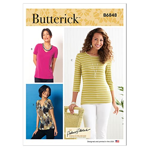 BUTTERICK B6848B5 Kit für Damen, 3/4-Ärmel, Hemd und Tanktop, Code B6848 Schnittmuster, mehrfarbig, Sizes 8-10-12-14-16 von Butterick