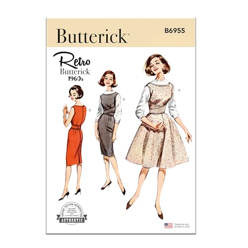 BUTTERICK B6955Y5 Damen-Pullover mit flachem Ausschnitt, Y5 (46-48-50-52) von Butterick