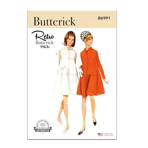 BUTTERICK Paper Pattern B6991Y5 Damenkleid mit Ärmeln Variationen Y5 (46-50-52-54) von Butterick