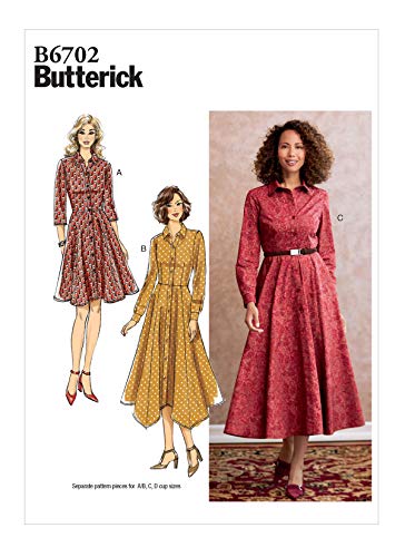 Butterick B6702E5 Paper Pattern-B6702E5-Miss Dress, Papier, weiß, E5 (14-16-18-20-22) von Butterick