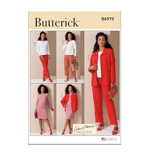 BUTTERICK Palmer/Pletsch B6975B5 Damenjacke, Stricktop und Kleid und Hose von Palmer/Pletsch, B5 (36-38-40-42) von Butterick