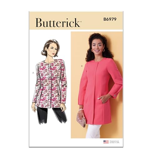 Butterick B6979B5 Misses’ Fitted Lined Jacket Schnittmuster-Paket, Design-Code B6979, Papier, mehrfarbig, Sizes 8-10-12-14-16 von Butterick