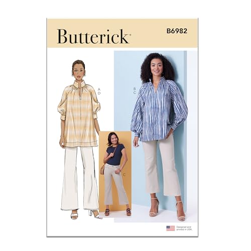 Butterick B6982B5 Misses' Loose-fitting Pullover Tunics and Jeans Schnittmuster-Paket, Design-Code B6982, Papier, mehrfarbig, Sizes 8-10-12-14-16 von Butterick