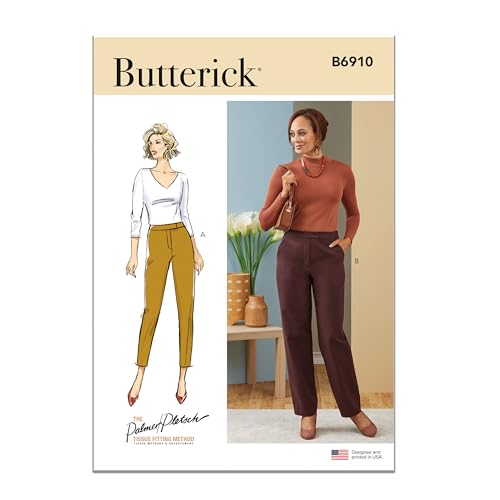 Butterick Palmer/Pletsch Schnittmuster-Set für Damenhosen mit Konturband, Designcode B6910, Größen 44-46-50-52 von Butterick