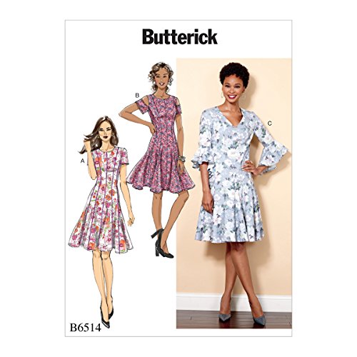 Butterick 6514A5 Schnittmuster 6514 für Damenkleid, Papier, Mehrfarbig, A5 (6-8-10-12-14) von Butterick