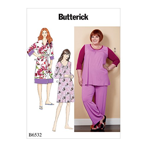 Butterick Patterns 6532 RR Damen Bademantel/Band/Top/Kleid und Hose Schnittmuster, Tissue, mehrfarbig, 17 x 0,5 x 22 cm von Butterick