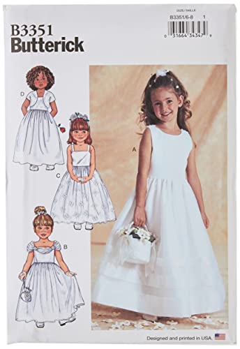 Butterick Patterns B3351 Size 6-7-8 Childrens/Girls Jacket and Dress, Pack of 1, White von Butterick