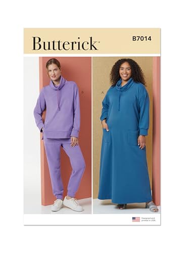 Butterick Schnittmuster B7014AA Lounge-Kleid für Damen und Damen, Oberteil und Hose, Größe XS, S, M, L, XL von Butterick