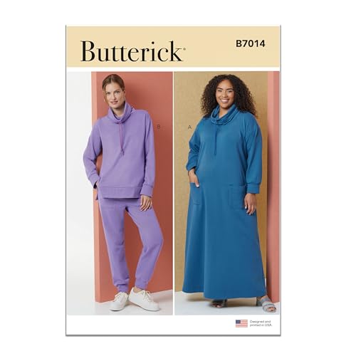 Butterick Schnittmuster B7014AA Lounge-Kleid für Damen und Damen, Oberteil und Hose, Größe XS, S, M, L, XL von Butterick