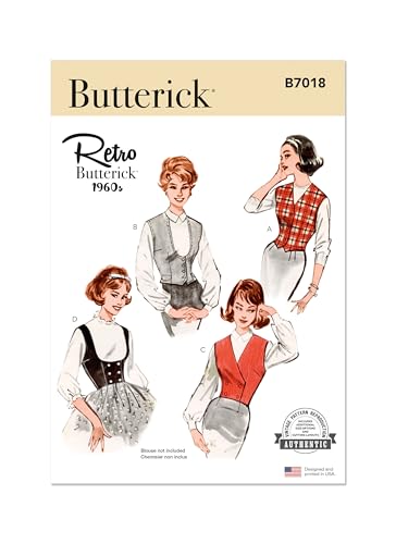 Butterick Schnittmuster B7018H5 Damenweste in vier Stilen, H5 (34-36-38-40) von Butterick