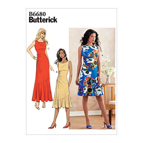 Butterick Schnittmuster Easy Damen enganliegend ärmellos Kleid B6680E5 Gr. 42-50 von Butterick