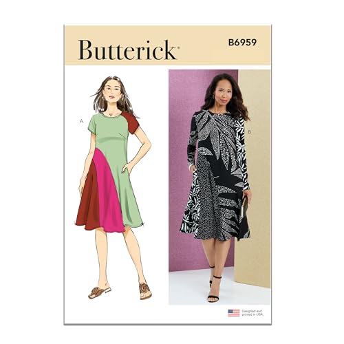 Butterick Schnittmuster-Set für Damen, ausgestelltes Pulloverkleid, Schnittmuster-Set, Designcode B6959, Größen 46-48-50-52-54 von Butterick